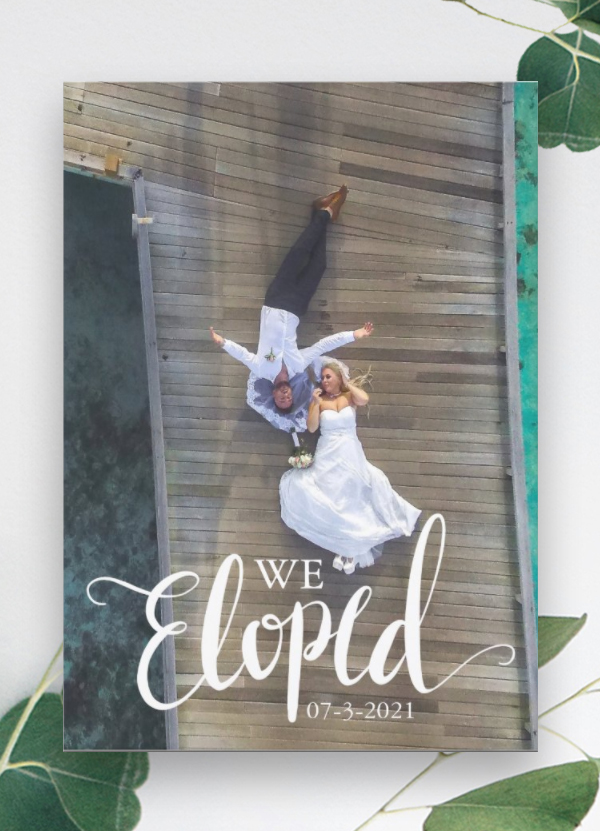 "We Eloped" Announcement Card
